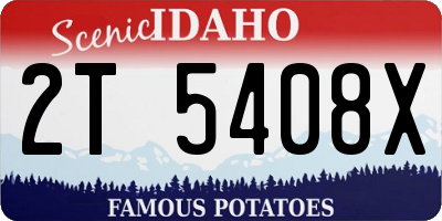 ID license plate 2T5408X