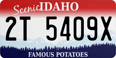 ID license plate 2T5409X