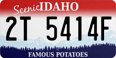 ID license plate 2T5414F