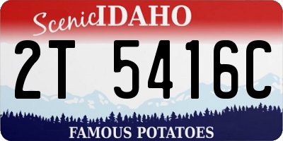 ID license plate 2T5416C