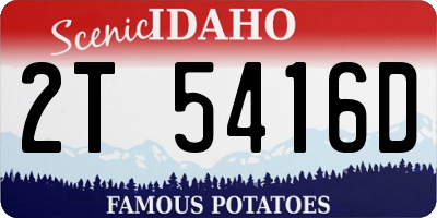 ID license plate 2T5416D