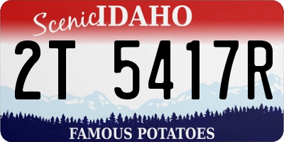 ID license plate 2T5417R