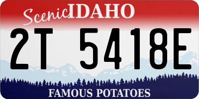 ID license plate 2T5418E