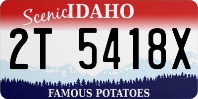 ID license plate 2T5418X