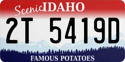 ID license plate 2T5419D