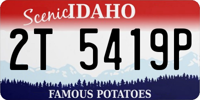 ID license plate 2T5419P