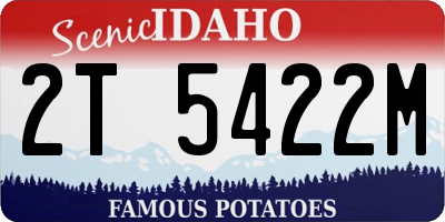 ID license plate 2T5422M