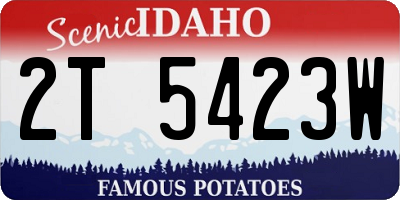 ID license plate 2T5423W
