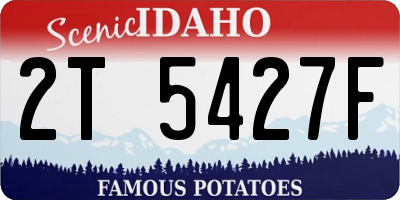 ID license plate 2T5427F