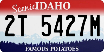 ID license plate 2T5427M