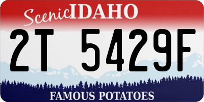 ID license plate 2T5429F