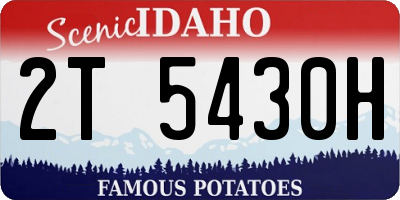 ID license plate 2T5430H