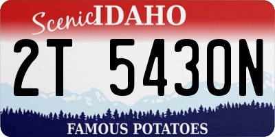 ID license plate 2T5430N