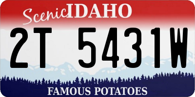 ID license plate 2T5431W