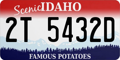 ID license plate 2T5432D