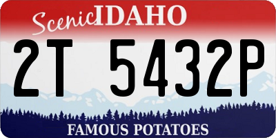 ID license plate 2T5432P