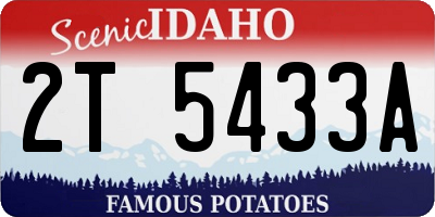 ID license plate 2T5433A