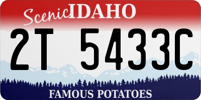 ID license plate 2T5433C