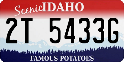 ID license plate 2T5433G