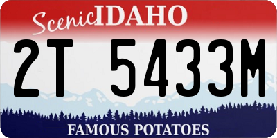 ID license plate 2T5433M