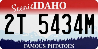 ID license plate 2T5434M