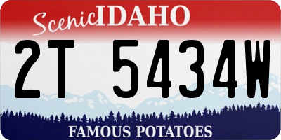 ID license plate 2T5434W