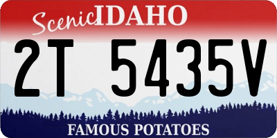ID license plate 2T5435V