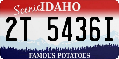 ID license plate 2T5436I