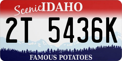 ID license plate 2T5436K