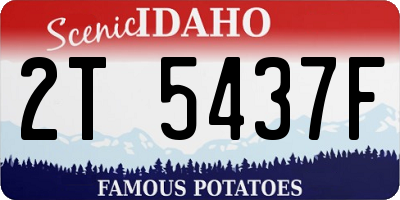 ID license plate 2T5437F
