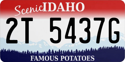ID license plate 2T5437G