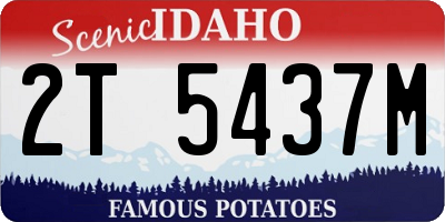 ID license plate 2T5437M