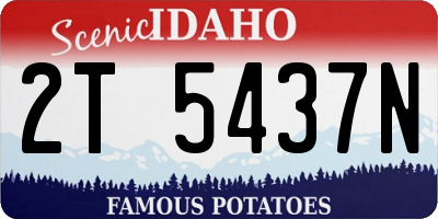 ID license plate 2T5437N