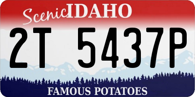 ID license plate 2T5437P