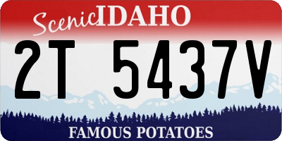 ID license plate 2T5437V