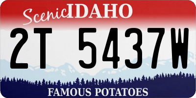 ID license plate 2T5437W