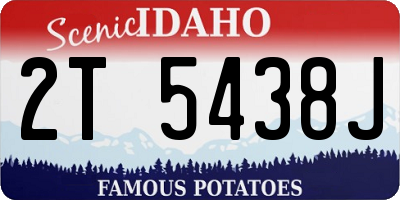 ID license plate 2T5438J