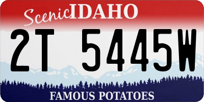 ID license plate 2T5445W