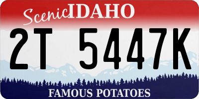 ID license plate 2T5447K