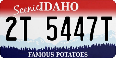 ID license plate 2T5447T