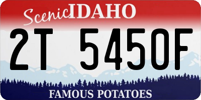 ID license plate 2T5450F