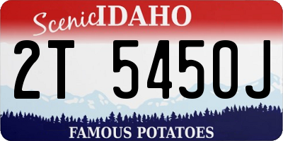 ID license plate 2T5450J