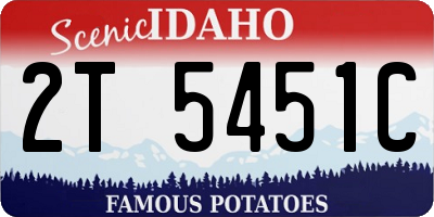 ID license plate 2T5451C