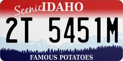 ID license plate 2T5451M