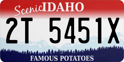 ID license plate 2T5451X