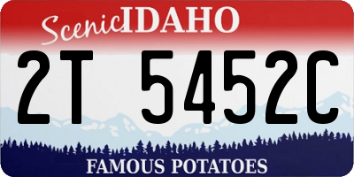 ID license plate 2T5452C