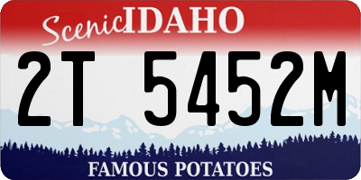 ID license plate 2T5452M