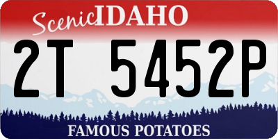 ID license plate 2T5452P