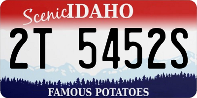 ID license plate 2T5452S