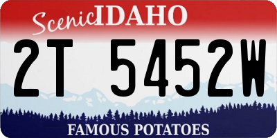 ID license plate 2T5452W